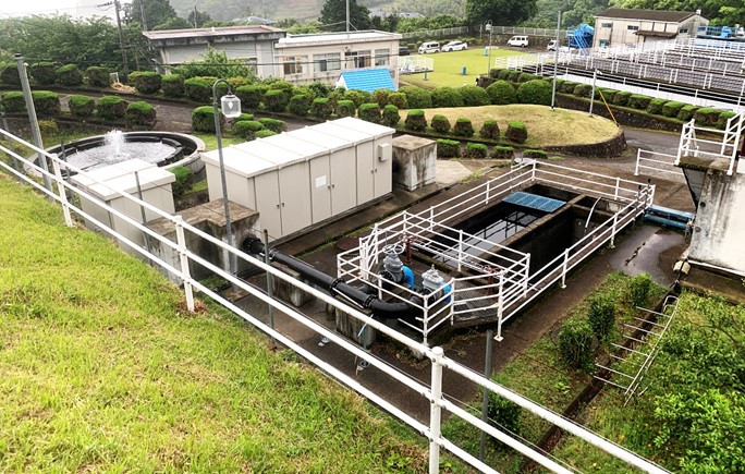熱海市宮川浄水場マイクロ水力発電所のようす